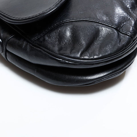 クリスチャンディオール Christian Dior サドルバッグ レザー ショルダーバッグ ブラック WS22801