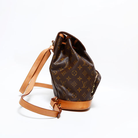 louis vuitton backpack 1990 LOUIS VUITTON 1990 Montsouris MM Monogram Backpack Daypack Brown WS228 – NUIR VINTAGE