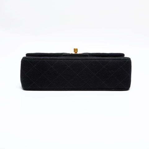 シャネル CHANEL 3番台 1994-1996 コットン ミニ マトラッセ チェーン ダブルフラップ 23 ショルダーバッグ ブラック WS22807