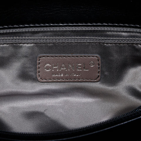 CHANEL No. 11 2006-2008 Chain Lambskin Tote Bag black WS22808