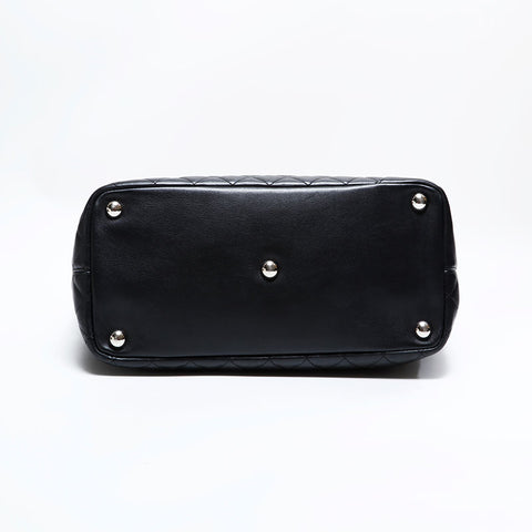 CHANEL No. 9 2004-2005 Lambskin Cambon Tote Bag black WS22809