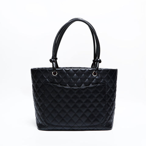 CHANEL No. 9 2004-2005 Lambskin Cambon Tote Bag black WS22809