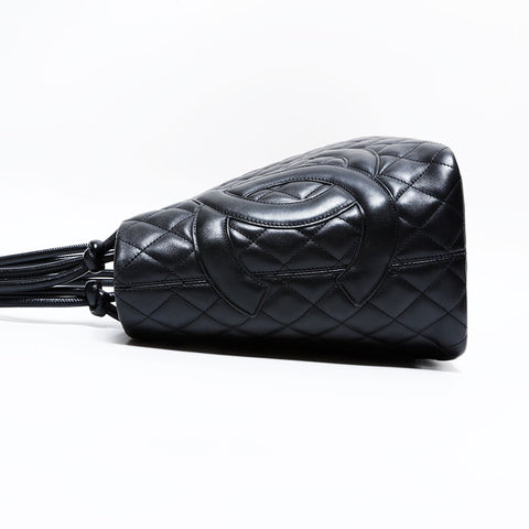 CHANEL No. 9 2004-2005 Lambskin Cambon Tote Bag black WS22809