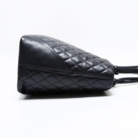 CHANEL No. 9 2004-2005 Lambskin Cambon Tote Bag black WS22809