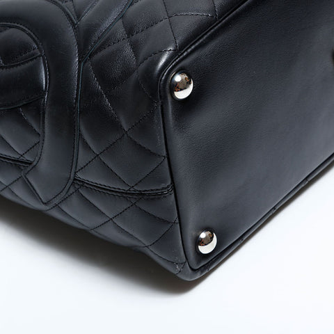 CHANEL No. 9 2004-2005 Lambskin Cambon Tote Bag black WS22809
