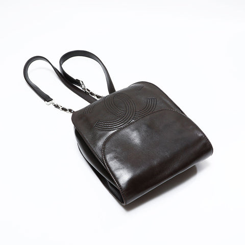 CHANEL No. 4 1996-1997 Lambskin COCO Mark Backpack  Daypack black WS22810