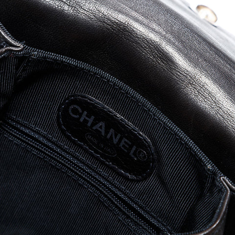 CHANEL No. 4 1996-1997 Lambskin COCO Mark Backpack  Daypack black WS22810