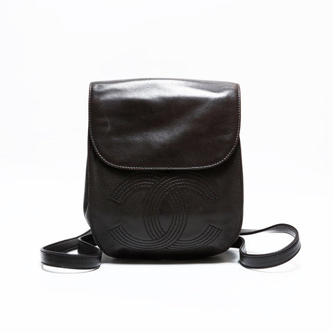 CHANEL No. 4 1996-1997 Lambskin COCO Mark Backpack  Daypack black WS22810