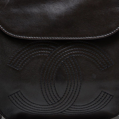 CHANEL No. 4 1996-1997 Lambskin COCO Mark Backpack  Daypack black WS22810