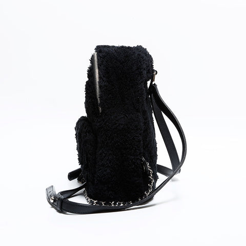 シャネル CHANEL 27番台 2019 ボア ミニ チェーン リュック・デイパック ブラック WS22811