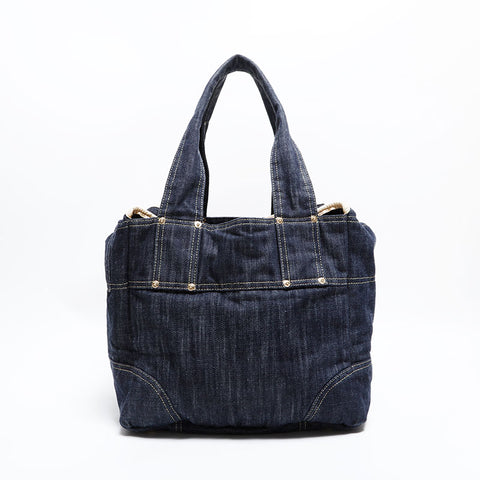 CHANEL 10 series 2005-2006 Denim COCO Mark Tote Bag Navy WS22812