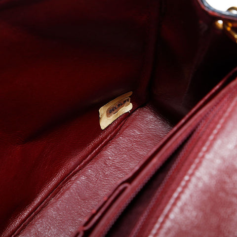 CHANEL No. 1 1989-1991 Lambskin Matelasse Mini Turnlock Shoulder Bag black WS22813