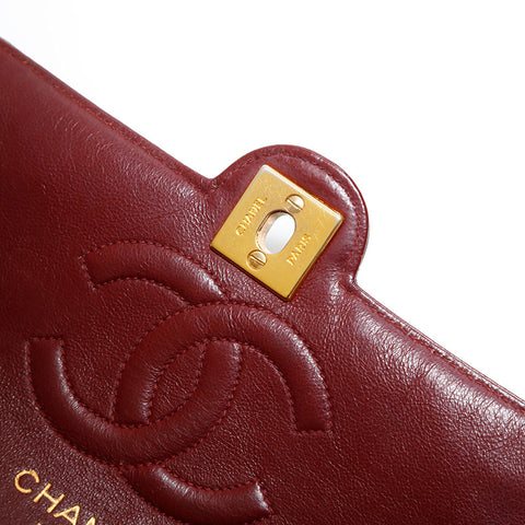 シャネル CHANEL 1番台 1989-1991 ラムスキン マトラッセ ミニ ターンロック ショルダーバッグ ブラック WS22813