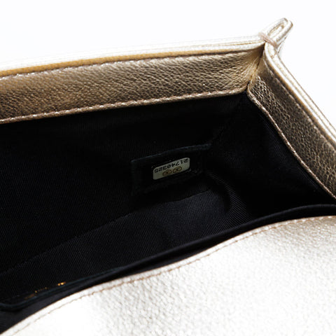 シャネル CHANEL 21番台 2015-2016 ミニ ボーイ バイカラー ショルダーバッグ ブラック シルバー WS22814