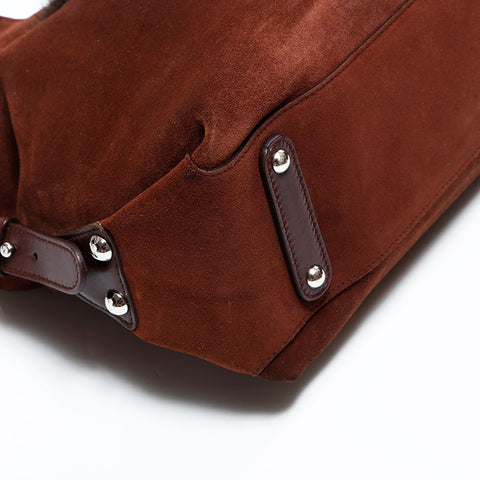 Salvatore Ferragamo Suede fur Handbag Brown WS22815