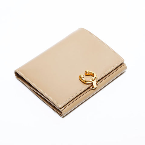 グッチ GUCCI レザー ホースビット 二つ折り財布 ベージュ WS22817