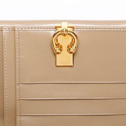 グッチ GUCCI レザー ホースビット 二つ折り財布 ベージュ WS22817