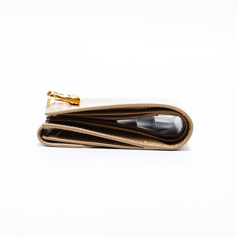 GUCCI Leather Horsebit Bifold Wallet beige WS22817