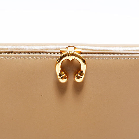 グッチ GUCCI レザー ホースビット 二つ折り財布 ベージュ WS22817