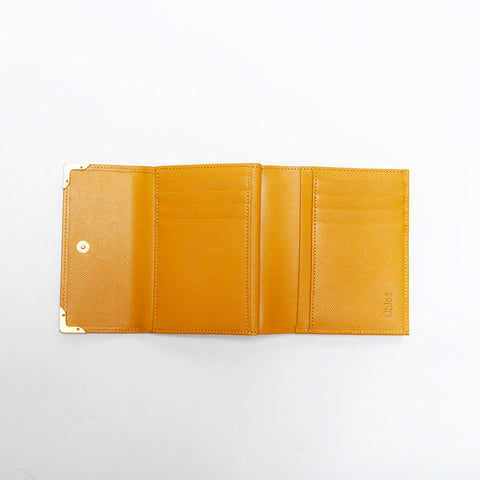 Chloe leather Tri-fold wallet yellow WS22818