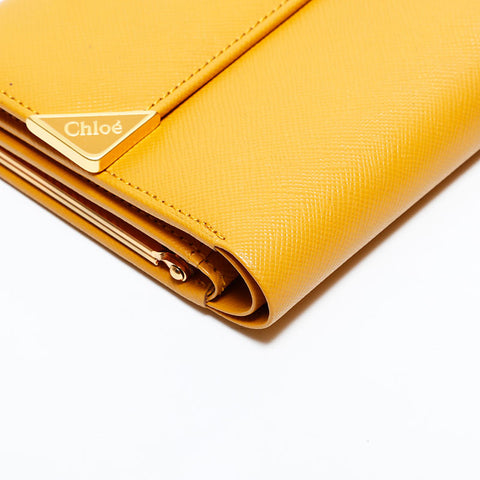Chloe leather Tri-fold wallet yellow WS22818