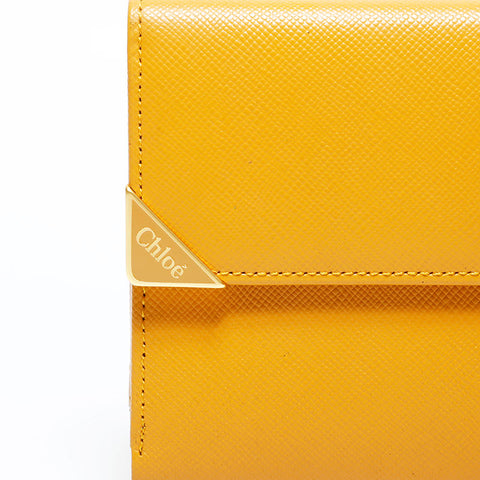 Chloe leather Tri-fold wallet yellow WS22818