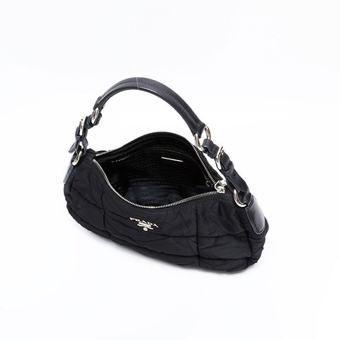プラダ PRADA ナイロン ホーボー キルティング ショルダーバッグ ブラック WS22819