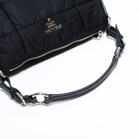プラダ PRADA ナイロン ホーボー キルティング ショルダーバッグ ブラック WS22819