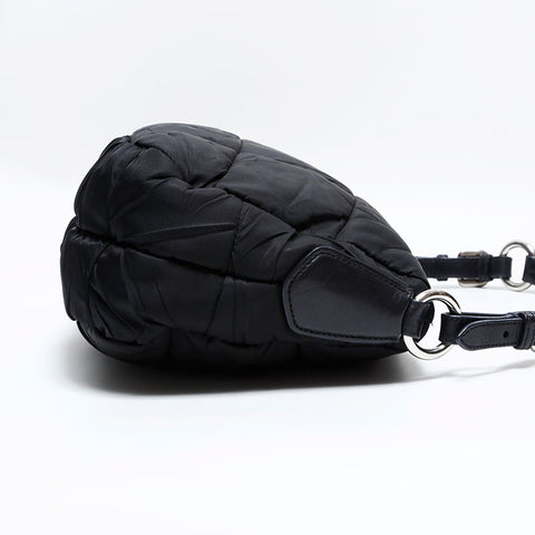 プラダ PRADA ナイロン ホーボー キルティング ショルダーバッグ ブラック WS22819