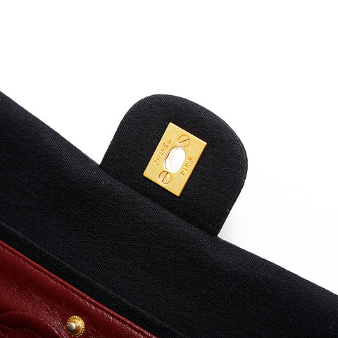 CHANEL No. 4 1996-1997 Cotton Matelasse Chain Shoulder Bag black WS22821