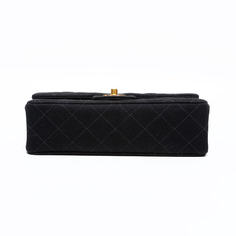 CHANEL No. 4 1996-1997 Cotton Matelasse Chain Shoulder Bag black WS22821