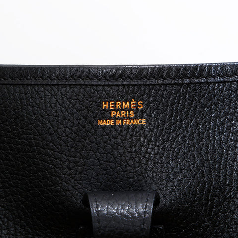 エルメス HERMES エヴリン1 GM A刻印 1997年製 ショルダーバッグ ブラック WS22824