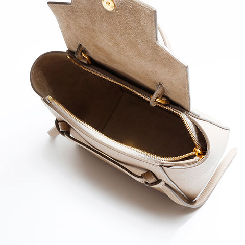 セリーヌ CELINE ナノ　ベルトバッグ レザー 2way ハンドバッグ ベージュ WS22826