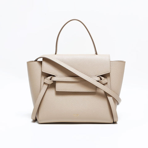 セリーヌ CELINE ナノ　ベルトバッグ レザー 2way ハンドバッグ ベージュ WS22826
