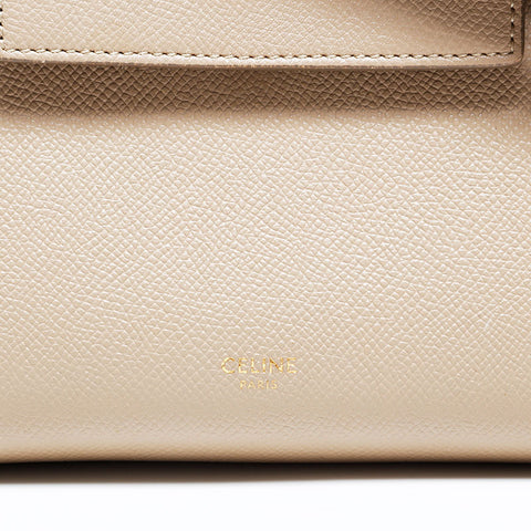 セリーヌ CELINE ナノ　ベルトバッグ レザー 2way ハンドバッグ ベージュ WS22826