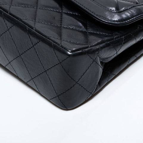 シャネル CHANEL 2番台 1989-1991 パリ限定 マトラッセ チェーン ラムスキン ハンドバッグ ブラック WS22828