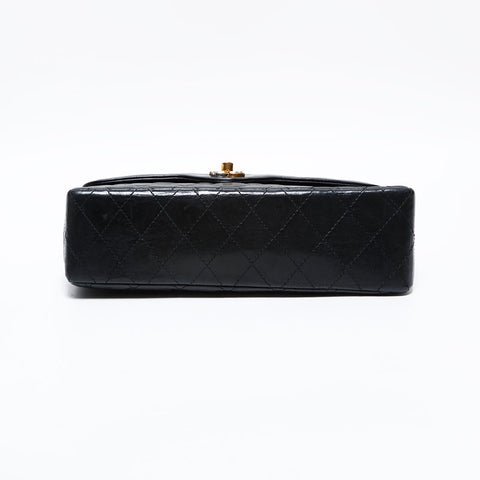 シャネル CHANEL 2番台 1989-1991 パリ限定 マトラッセ チェーン ラムスキン ハンドバッグ ブラック WS22828