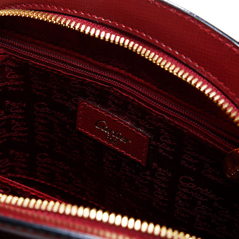 カルティエ CARTIER レザー マスト ドゥ ハンドバッグ レッド WS22829