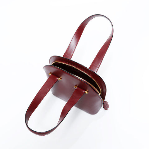 カルティエ CARTIER レザー マスト ドゥ ハンドバッグ レッド WS22829