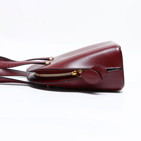 カルティエ CARTIER レザー マスト ドゥ ハンドバッグ レッド WS22829