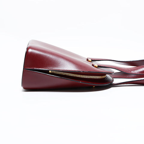カルティエ CARTIER レザー マスト ドゥ ハンドバッグ レッド WS22829