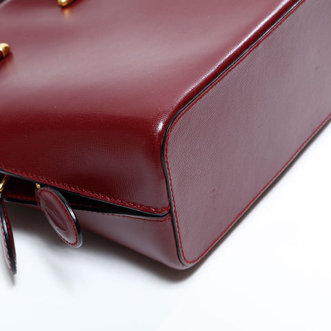 CARTIER Leather Must Do Handbag Red WS22829