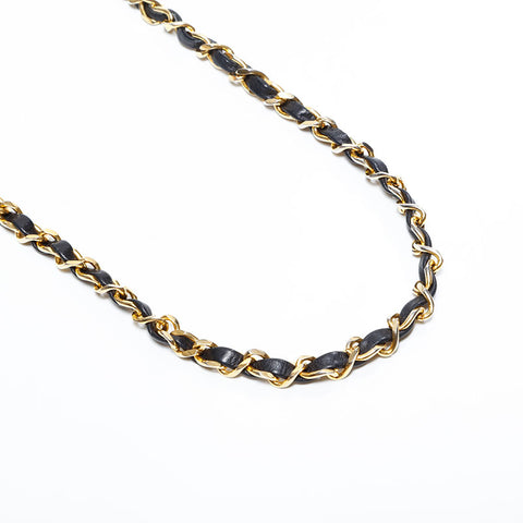 シャネル CHANEL 1番台 1989-1991 ビコローレ チェーン ラムスキン ダイアモンドステッチ ショルダーバッグ ブラック WS22830