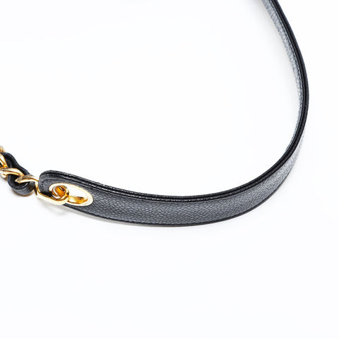 シャネル CHANEL 1番台 1989-1991 キャビアスキン チェーン リュック・デイパック ブラック WS22831