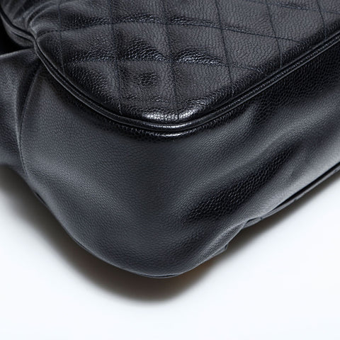 シャネル CHANEL 1番台 1989-1991 キャビアスキン チェーン リュック・デイパック ブラック WS22831