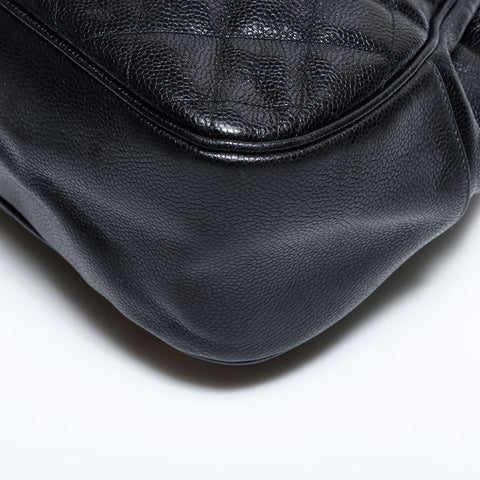 シャネル CHANEL 1番台 1989-1991 キャビアスキン チェーン リュック・デイパック ブラック WS22831