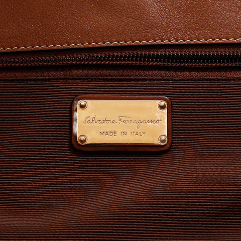 サルヴァトーレフェラガモ Salvatore Ferragamo ストロー カゴバッグ トートバッグ ブラウン WS22833