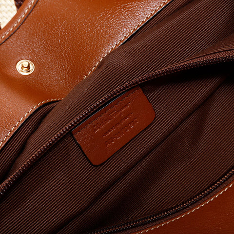 サルヴァトーレフェラガモ Salvatore Ferragamo ストロー カゴバッグ トートバッグ ブラウン WS22833