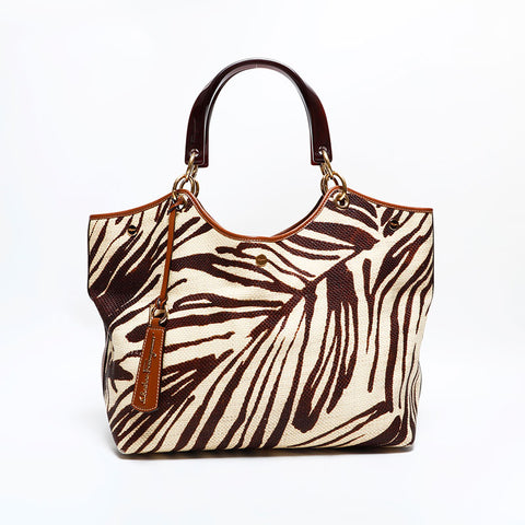 サルヴァトーレフェラガモ Salvatore Ferragamo ストロー カゴバッグ トートバッグ ブラウン WS22833