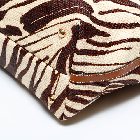 Salvatore Ferragamo Straw basket bag Tote Bag Brown WS22833